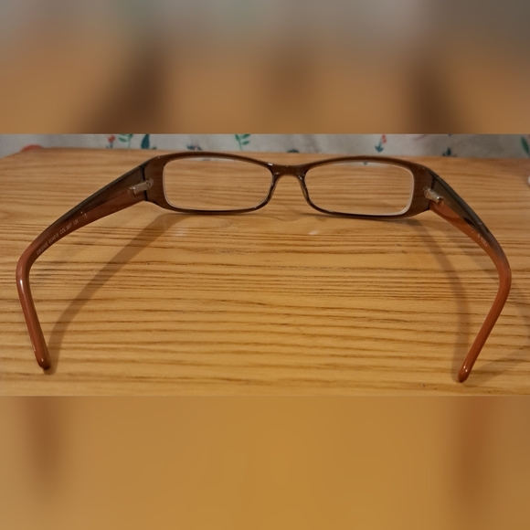 EUC Furla Virgine Brown & Maroon Reading Eyeglass Glasses Frames w/ Gold Tone - Picture 4 of 7